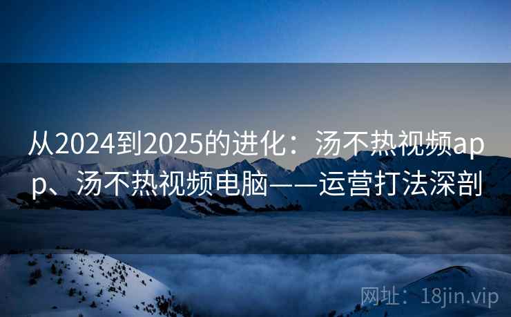 从2024到2025的进化：汤不热视频app、汤不热视频电脑——运营打法深剖