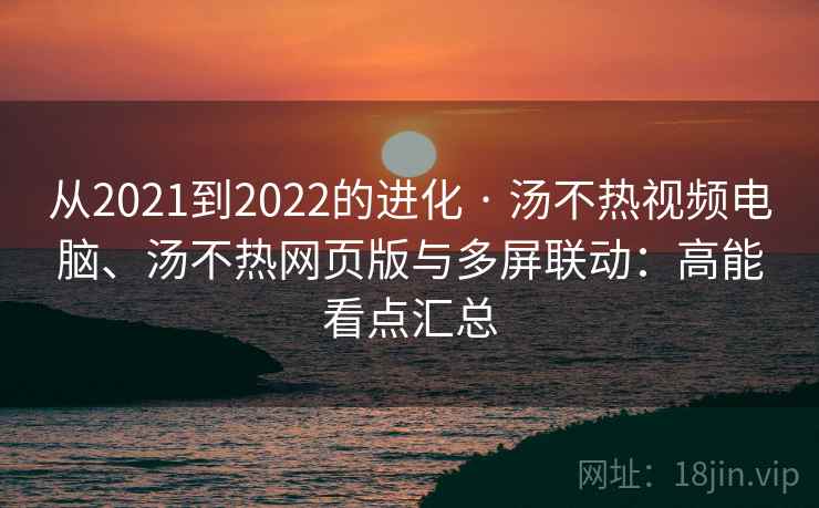 从2021到2022的进化 · 汤不热视频电脑、汤不热网页版与多屏联动：高能看点汇总